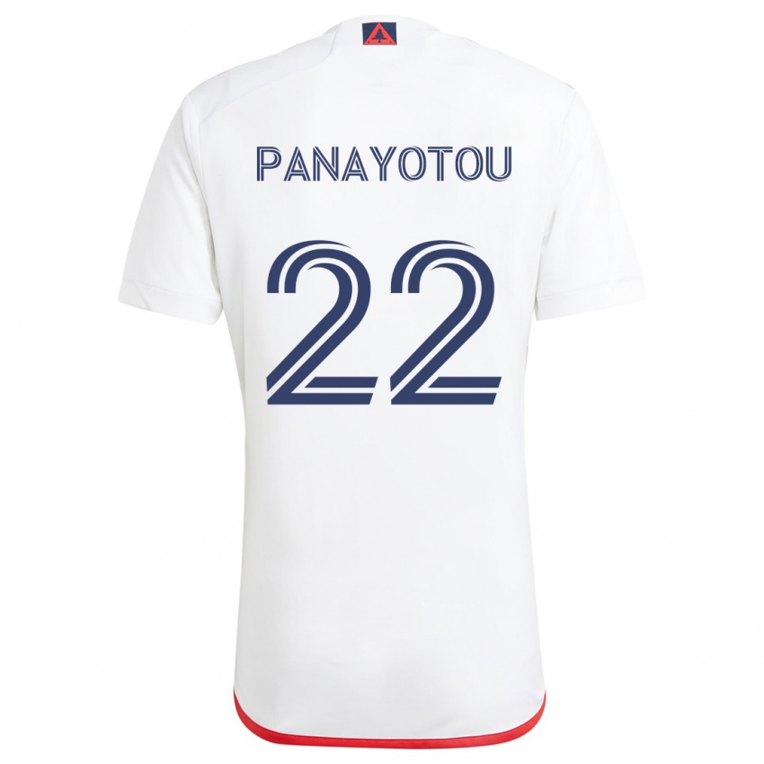 Gyermek Jack Panayotou #22 Fehér Piros Idegenbeli Jersey 2024/25 Mez Póló Ing