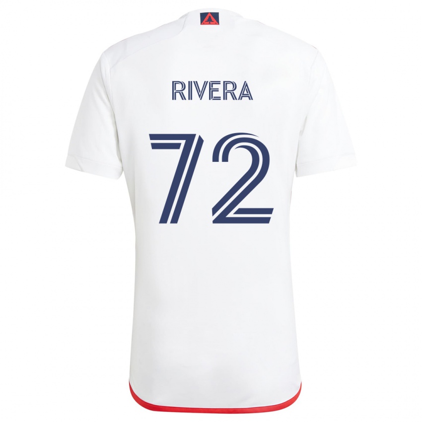 Gyermek Damián Rivera #72 Fehér Piros Idegenbeli Jersey 2024/25 Mez Póló Ing