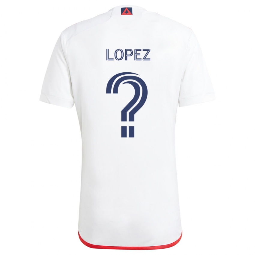 Gyermek Darwin Lopez #0 Fehér Piros Idegenbeli Jersey 2024/25 Mez Póló Ing