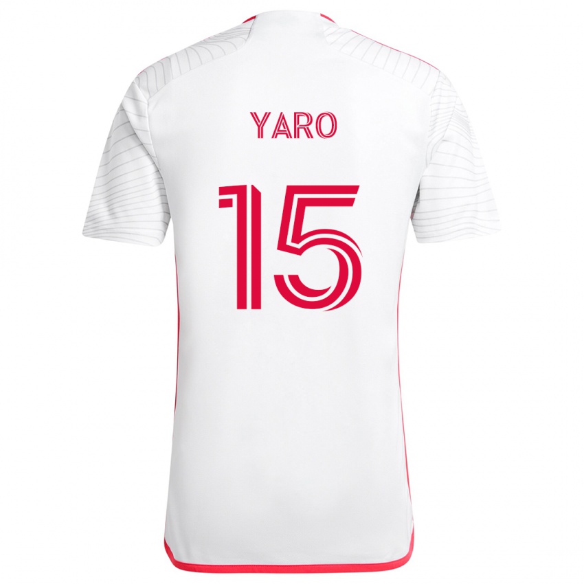 Gyermek Joshua Yaro #15 Fehér Piros Idegenbeli Jersey 2024/25 Mez Póló Ing