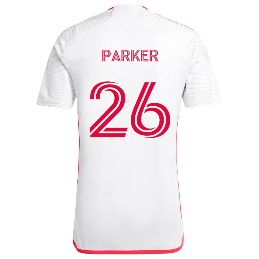 Gyermek Tim Parker #26 Fehér Piros Idegenbeli Jersey 2024/25 Mez Póló Ing