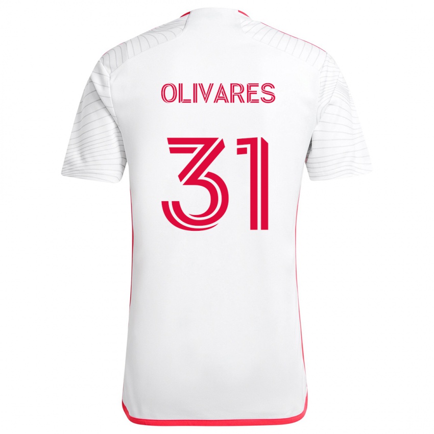 Gyermek Christian Olivares #31 Fehér Piros Idegenbeli Jersey 2024/25 Mez Póló Ing