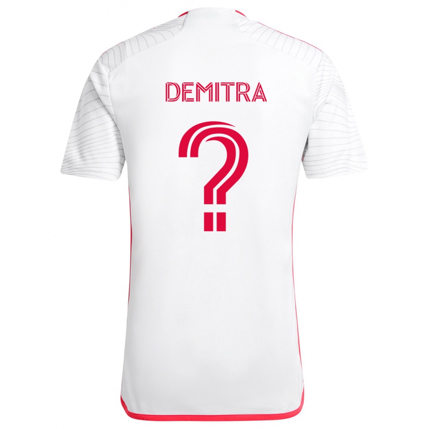 Gyermek Lucas Demitra #0 Fehér Piros Idegenbeli Jersey 2024/25 Mez Póló Ing