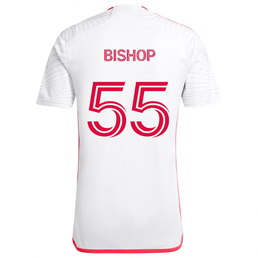 Gyermek Nick Bishop #55 Fehér Piros Idegenbeli Jersey 2024/25 Mez Póló Ing