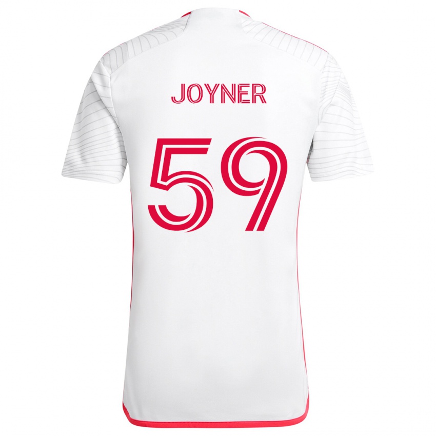 Gyermek Mykhi Joyner #59 Fehér Piros Idegenbeli Jersey 2024/25 Mez Póló Ing