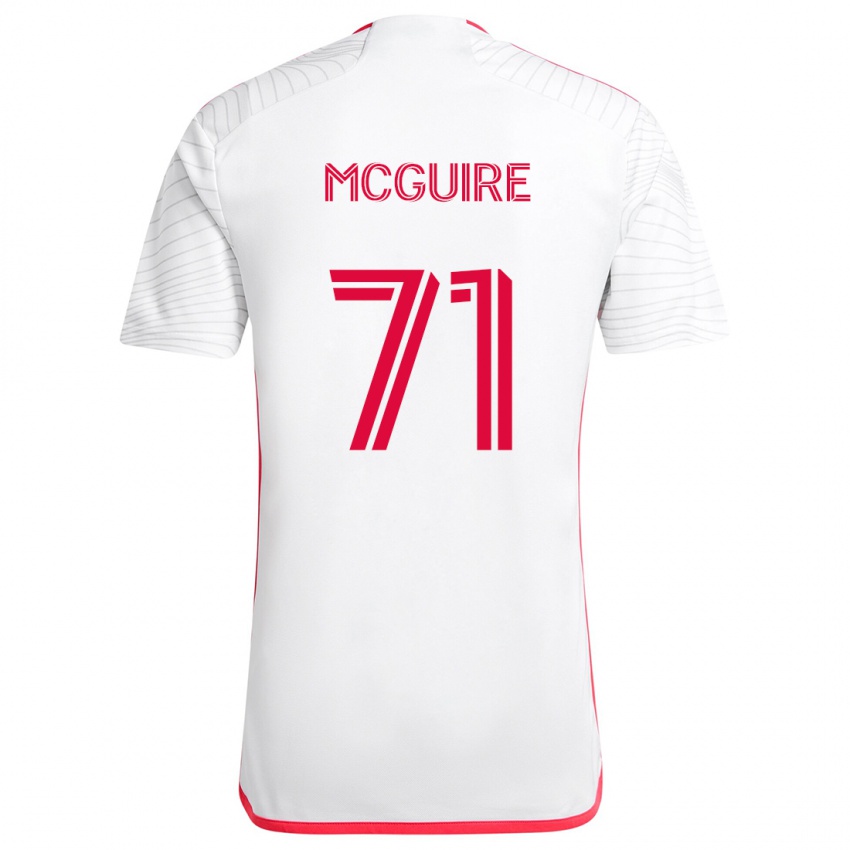 Gyermek Nolan Mcguire #71 Fehér Piros Idegenbeli Jersey 2024/25 Mez Póló Ing