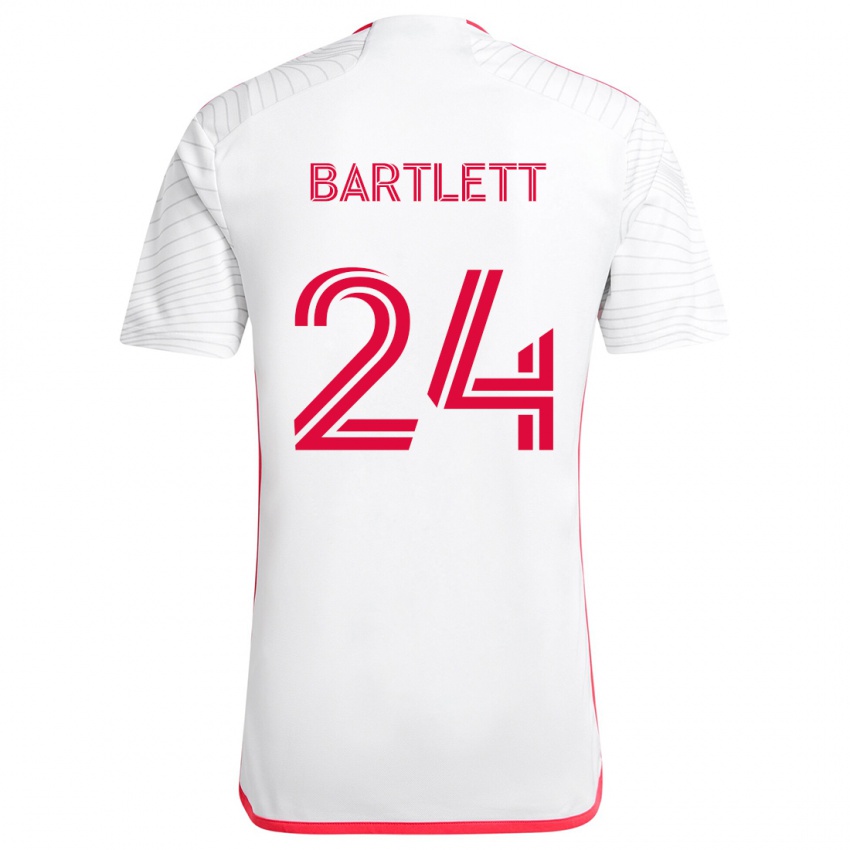 Gyermek Lucas Bartlett #24 Fehér Piros Idegenbeli Jersey 2024/25 Mez Póló Ing