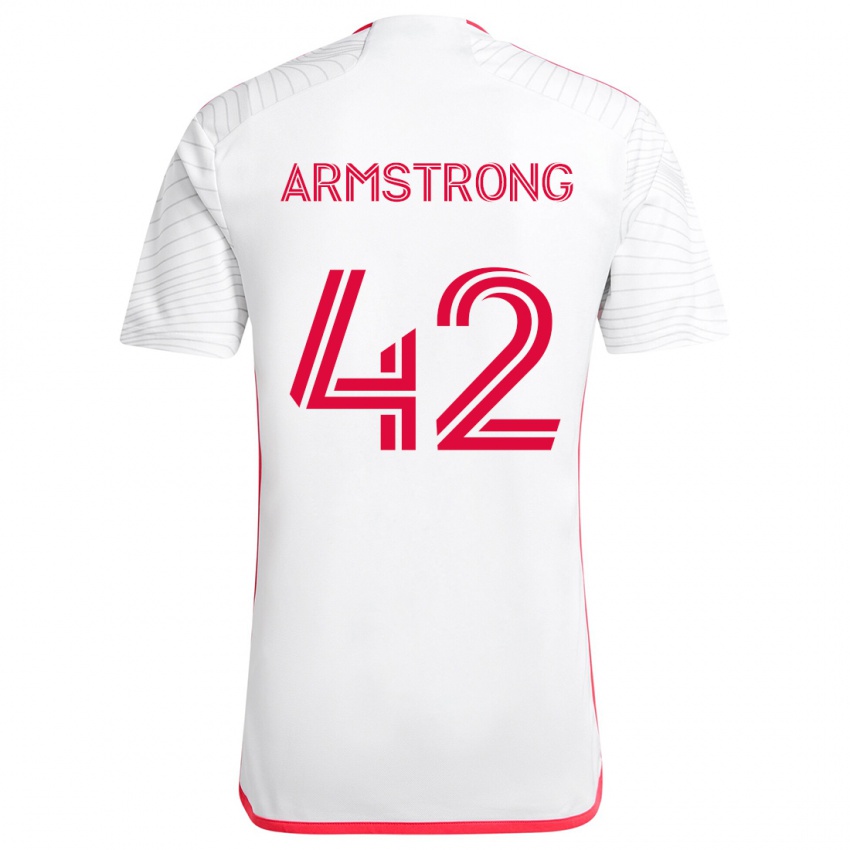 Gyermek Ezra Armstrong #42 Fehér Piros Idegenbeli Jersey 2024/25 Mez Póló Ing