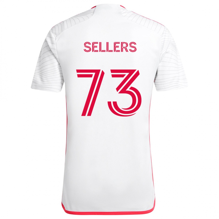 Gyermek Braydon Sellers #73 Fehér Piros Idegenbeli Jersey 2024/25 Mez Póló Ing