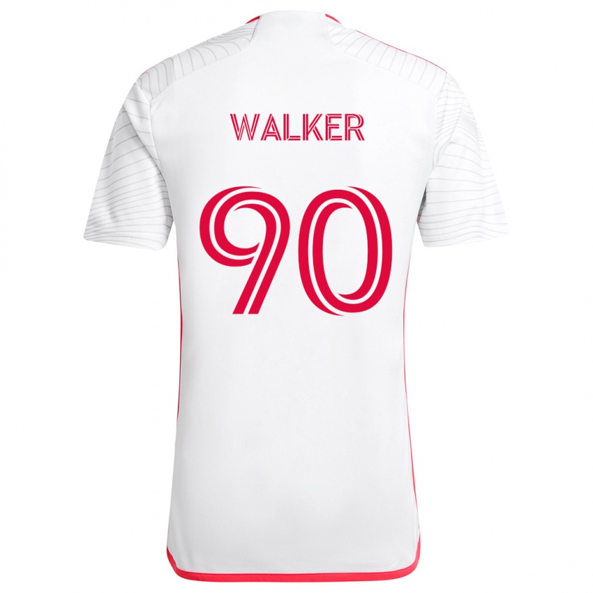 Gyermek Eric Walker #90 Fehér Piros Idegenbeli Jersey 2024/25 Mez Póló Ing