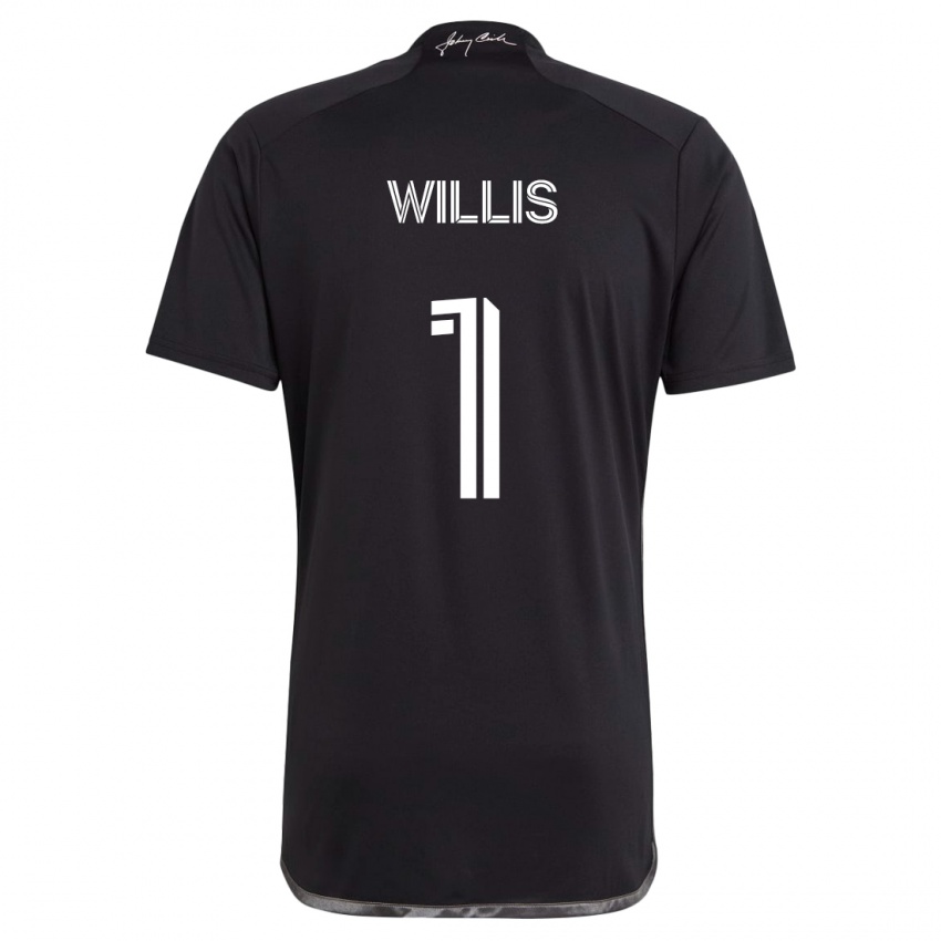 Gyermek Joe Willis #1 Fekete Idegenbeli Jersey 2024/25 Mez Póló Ing