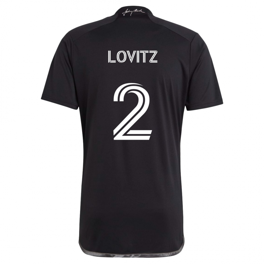 Gyermek Daniel Lovitz #2 Fekete Idegenbeli Jersey 2024/25 Mez Póló Ing