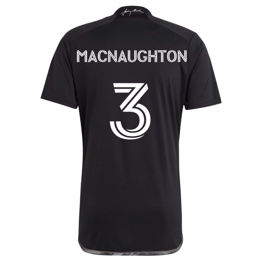 Gyermek Lukas Macnaughton #3 Fekete Idegenbeli Jersey 2024/25 Mez Póló Ing