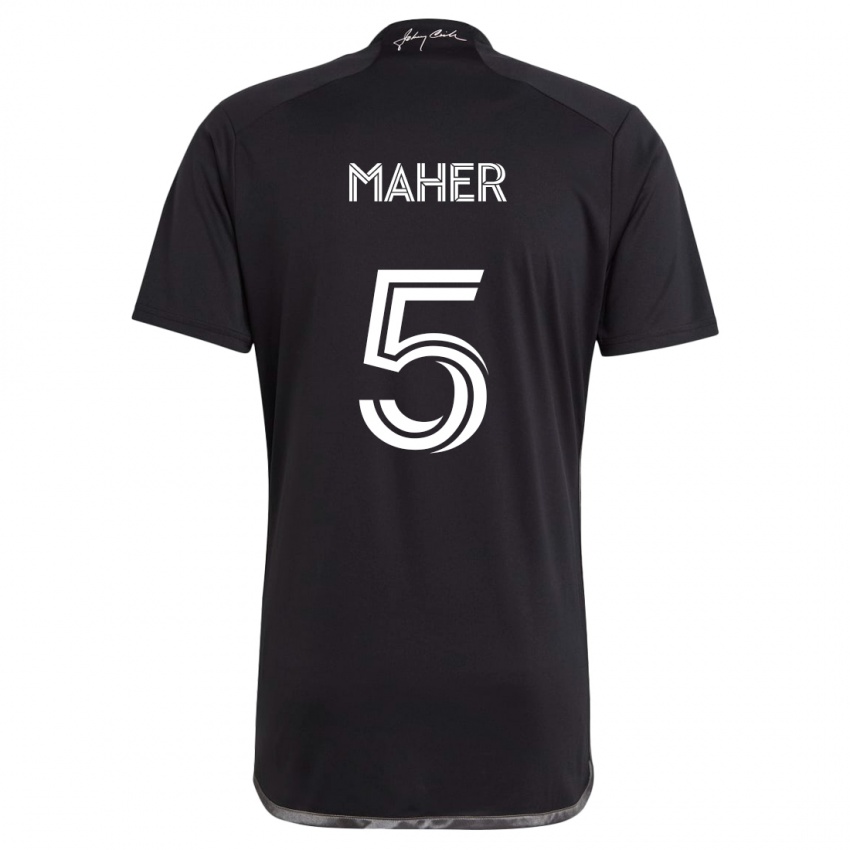 Gyermek Jack Maher #5 Fekete Idegenbeli Jersey 2024/25 Mez Póló Ing