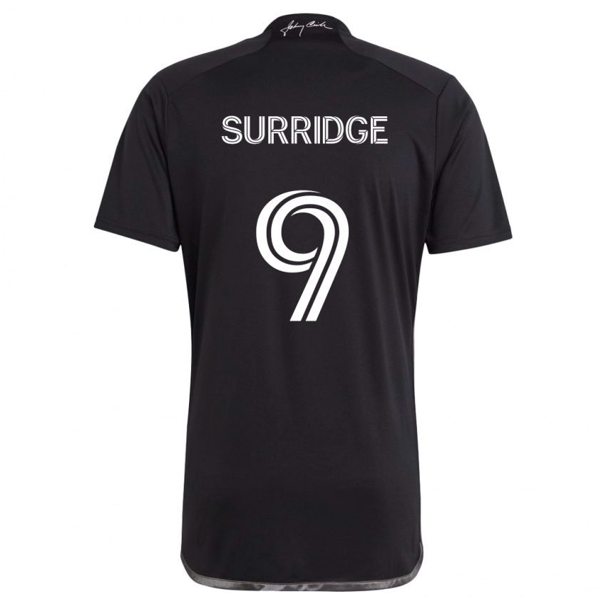 Gyermek Sam Surridge #9 Fekete Idegenbeli Jersey 2024/25 Mez Póló Ing