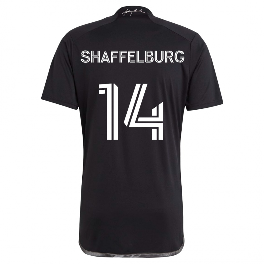 Gyermek Jacob Shaffelburg #14 Fekete Idegenbeli Jersey 2024/25 Mez Póló Ing