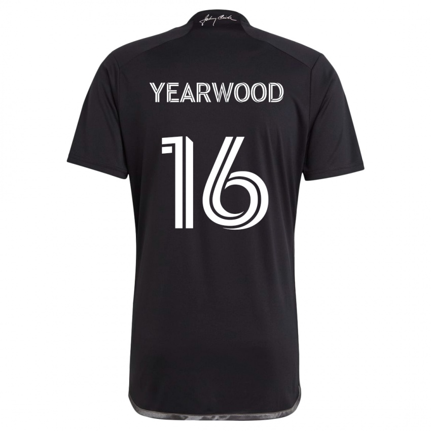 Gyermek Dru Yearwood #16 Fekete Idegenbeli Jersey 2024/25 Mez Póló Ing