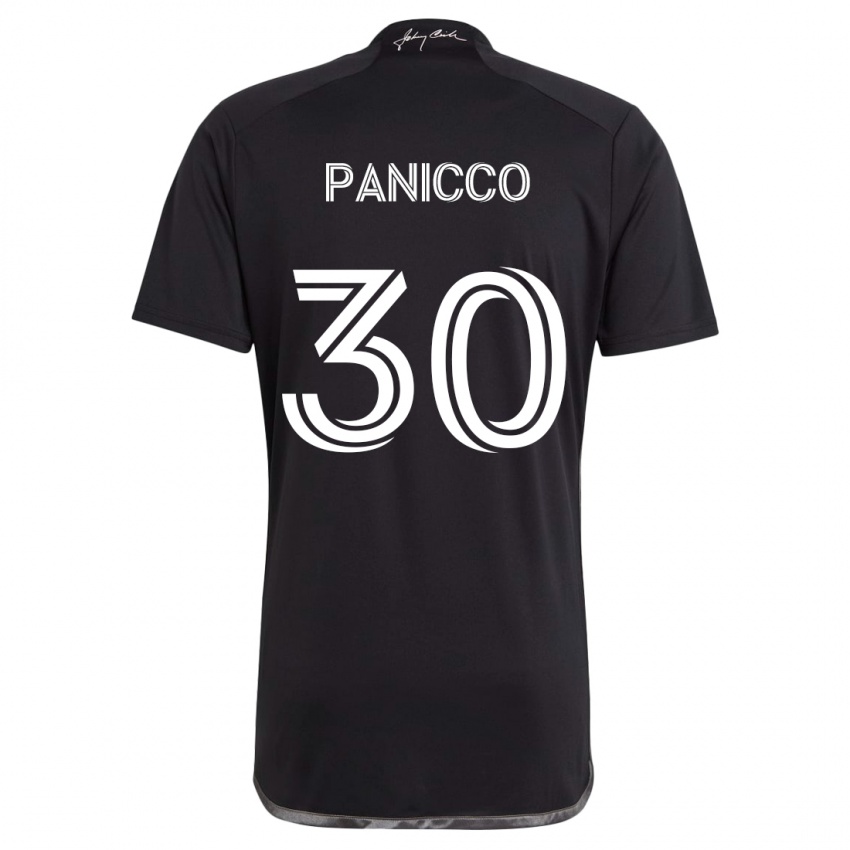 Gyermek Elliot Panicco #30 Fekete Idegenbeli Jersey 2024/25 Mez Póló Ing