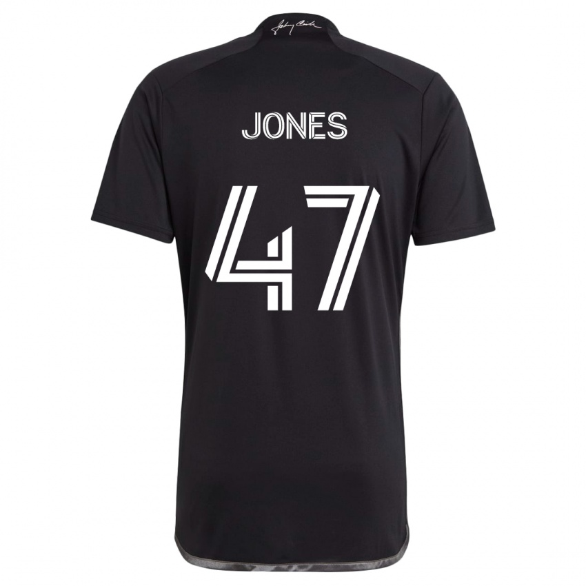 Gyermek Isaiah Jones #47 Fekete Idegenbeli Jersey 2024/25 Mez Póló Ing