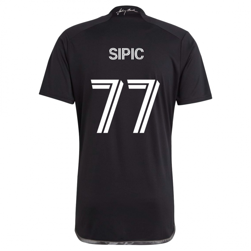 Gyermek Adem Sipić #77 Fekete Idegenbeli Jersey 2024/25 Mez Póló Ing