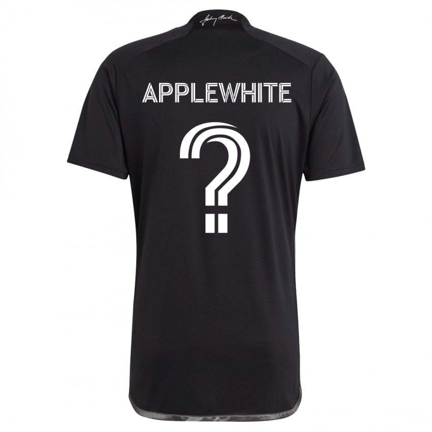 Gyermek Christopher Applewhite #0 Fekete Idegenbeli Jersey 2024/25 Mez Póló Ing