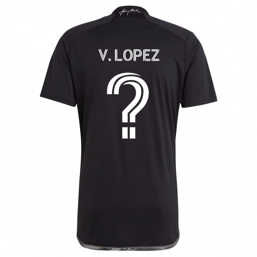 Gyermek Alejandro Velazquez-Lopez #0 Fekete Idegenbeli Jersey 2024/25 Mez Póló Ing