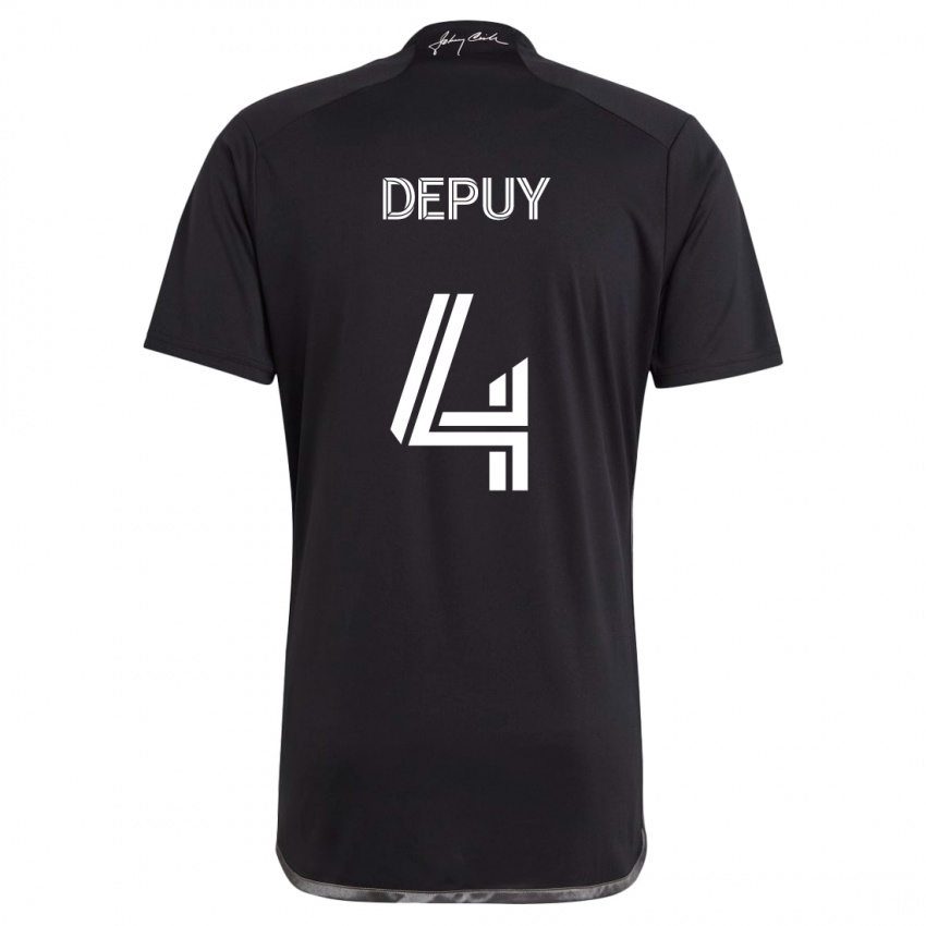 Gyermek Nick Depuy #4 Fekete Idegenbeli Jersey 2024/25 Mez Póló Ing