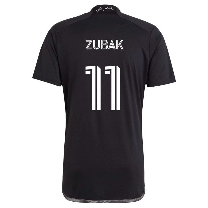 Gyermek Ethan Zubak #11 Fekete Idegenbeli Jersey 2024/25 Mez Póló Ing