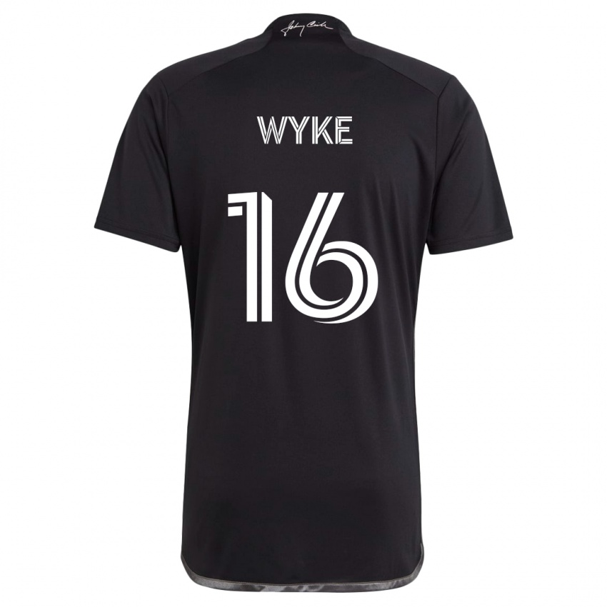 Gyermek Laurence Wyke #16 Fekete Idegenbeli Jersey 2024/25 Mez Póló Ing