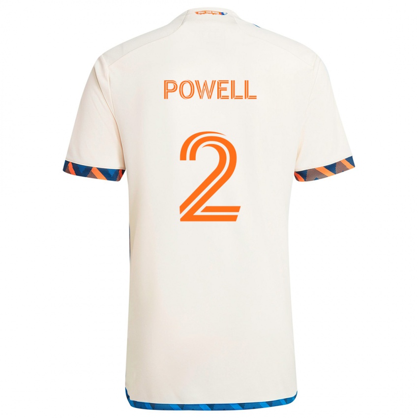 Gyermek Alvas Powell #2 Fehér Narancs Idegenbeli Jersey 2024/25 Mez Póló Ing