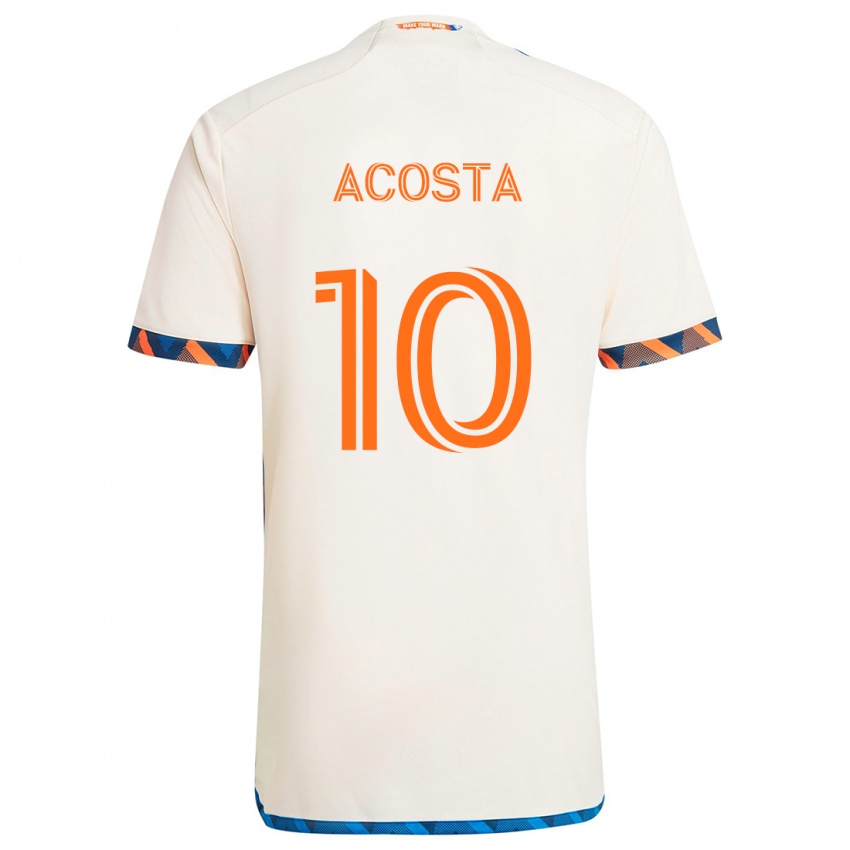 Gyermek Luciano Acosta #10 Fehér Narancs Idegenbeli Jersey 2024/25 Mez Póló Ing