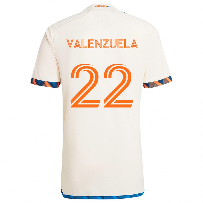 Gyermek Gerardo Valenzuela #22 Fehér Narancs Idegenbeli Jersey 2024/25 Mez Póló Ing