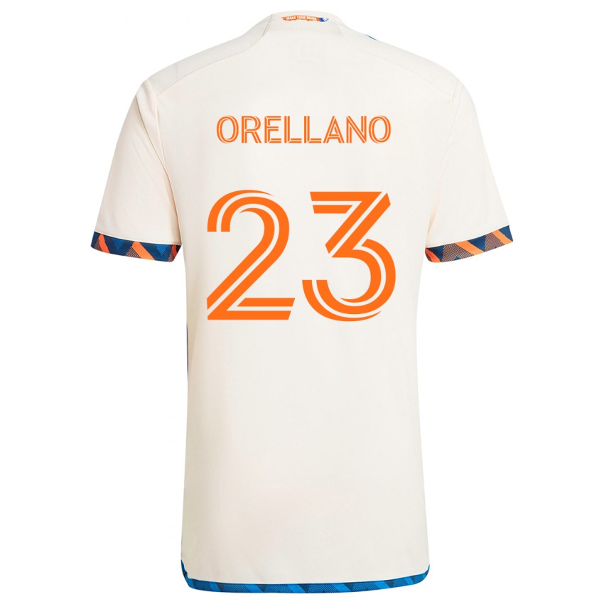 Gyermek Luca Orellano #23 Fehér Narancs Idegenbeli Jersey 2024/25 Mez Póló Ing