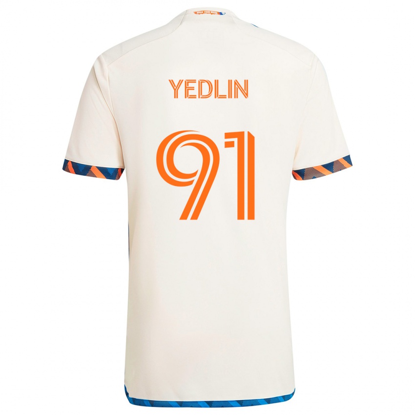 Gyermek Deandre Yedlin #91 Fehér Narancs Idegenbeli Jersey 2024/25 Mez Póló Ing