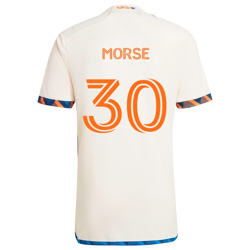 Gyermek Hunter Morse #30 Fehér Narancs Idegenbeli Jersey 2024/25 Mez Póló Ing