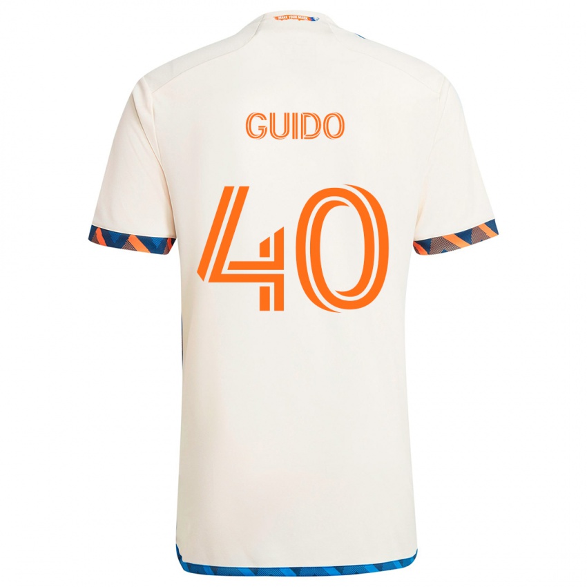 Gyermek Alejandro Guido #40 Fehér Narancs Idegenbeli Jersey 2024/25 Mez Póló Ing