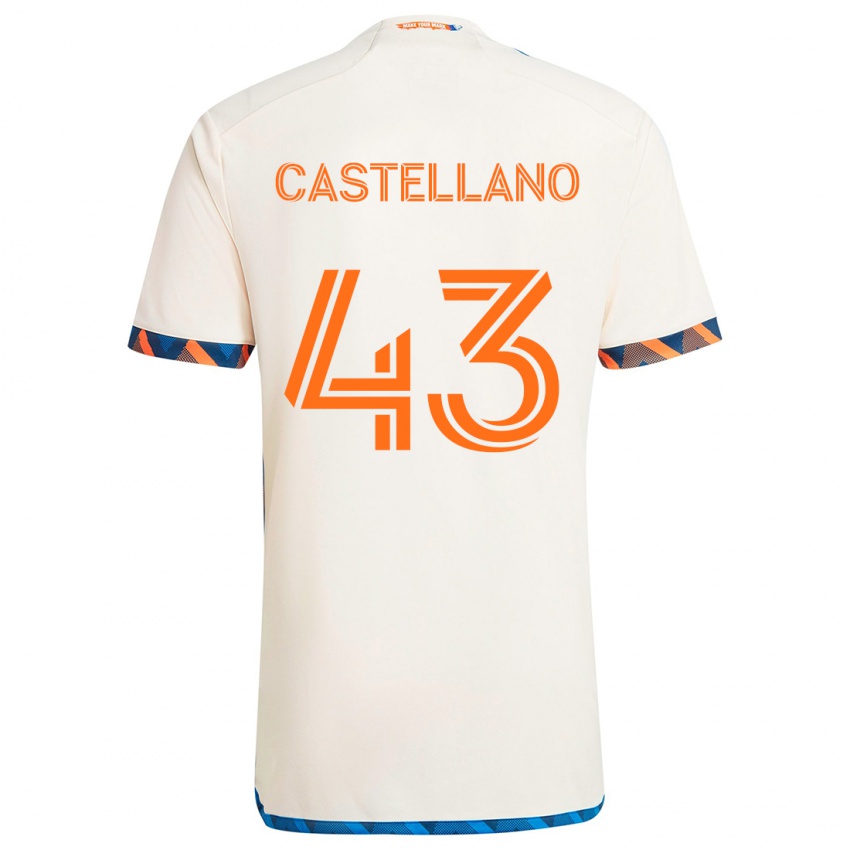 Gyermek Jesús Castellano #43 Fehér Narancs Idegenbeli Jersey 2024/25 Mez Póló Ing