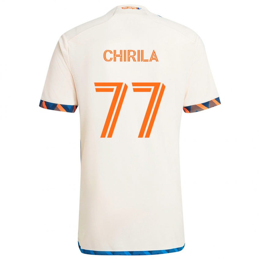 Gyermek Stefan Chirila #77 Fehér Narancs Idegenbeli Jersey 2024/25 Mez Póló Ing