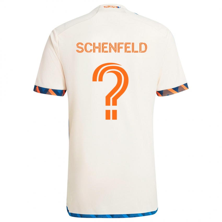 Gyermek Matthew Schenfeld #0 Fehér Narancs Idegenbeli Jersey 2024/25 Mez Póló Ing