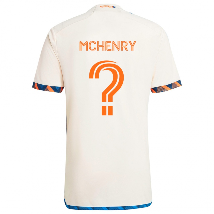 Gyermek Nicholas Mchenry #0 Fehér Narancs Idegenbeli Jersey 2024/25 Mez Póló Ing