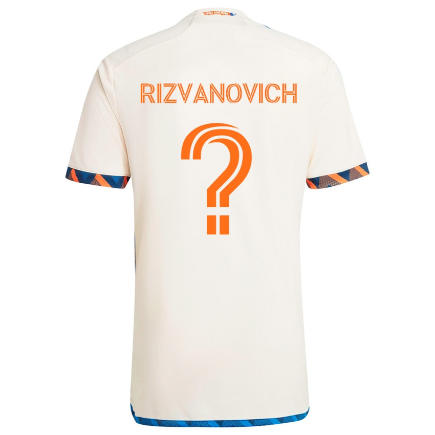 Gyermek Kayne Rizvanovich #0 Fehér Narancs Idegenbeli Jersey 2024/25 Mez Póló Ing