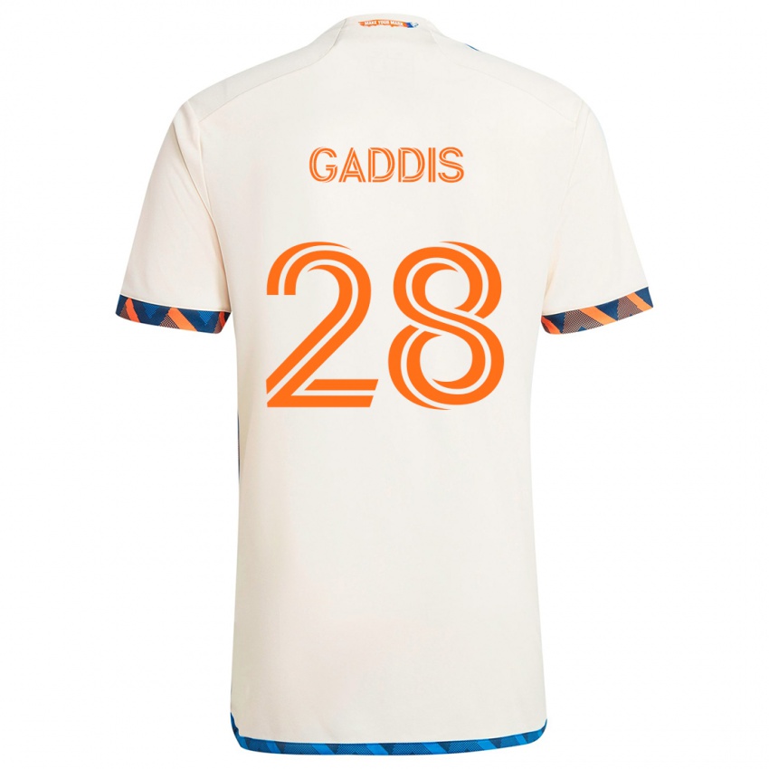 Gyermek Raymon Gaddis #28 Fehér Narancs Idegenbeli Jersey 2024/25 Mez Póló Ing