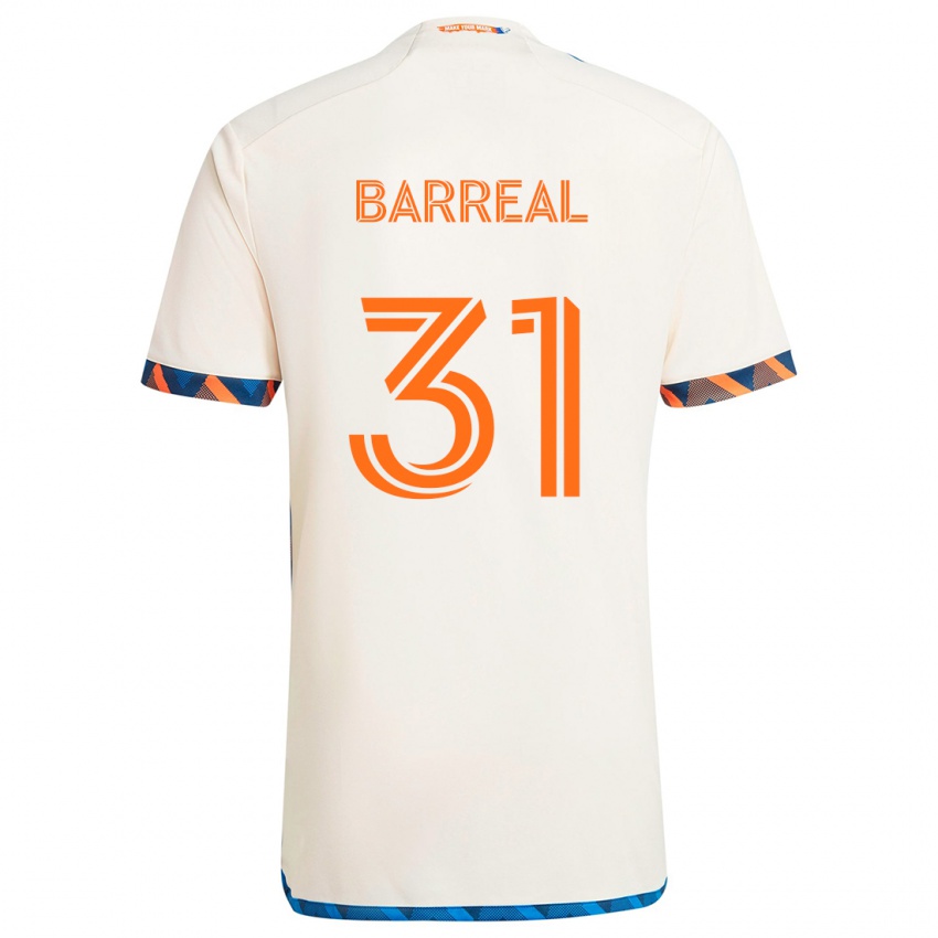 Gyermek Álvaro Barreal #31 Fehér Narancs Idegenbeli Jersey 2024/25 Mez Póló Ing