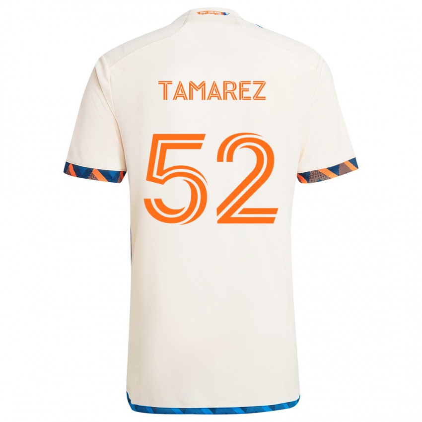 Gyermek Lucas Tamarez #52 Fehér Narancs Idegenbeli Jersey 2024/25 Mez Póló Ing