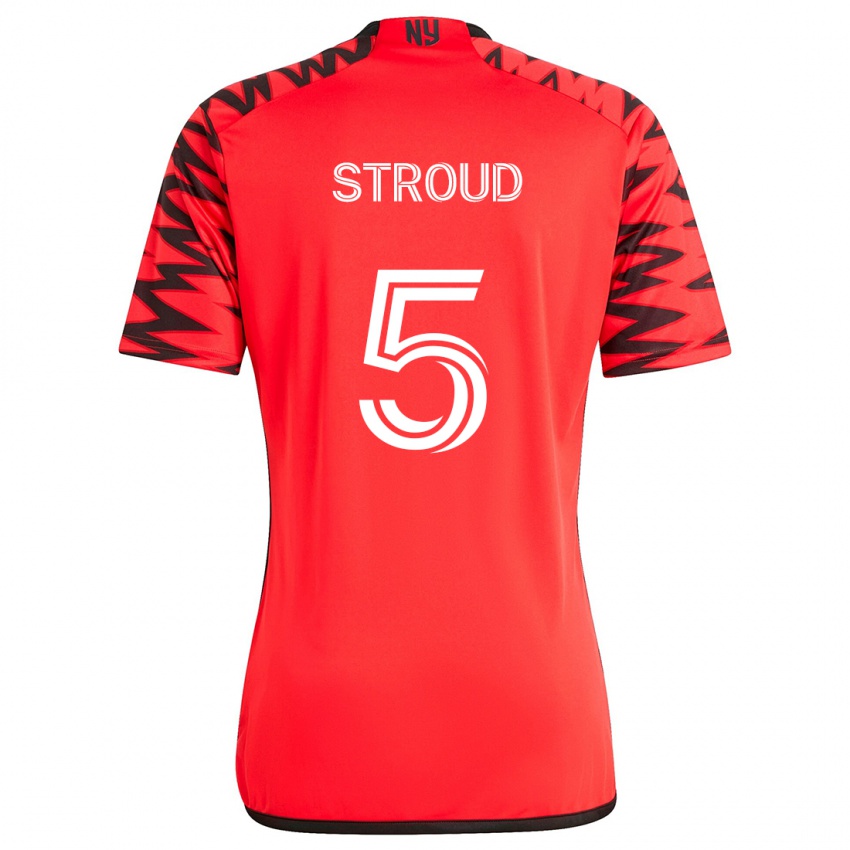 Gyermek Peter Stroud #5 Piros Fekete Fehér Idegenbeli Jersey 2024/25 Mez Póló Ing