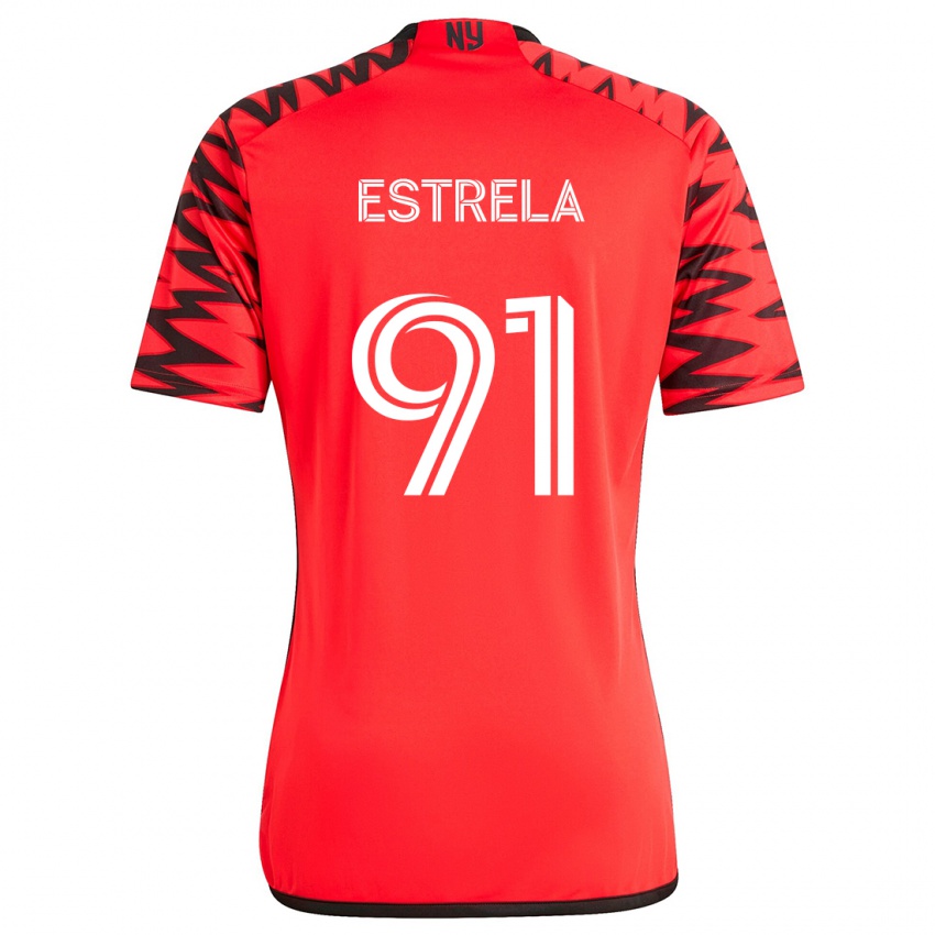 Gyermek Bento Estrela #91 Piros Fekete Fehér Idegenbeli Jersey 2024/25 Mez Póló Ing