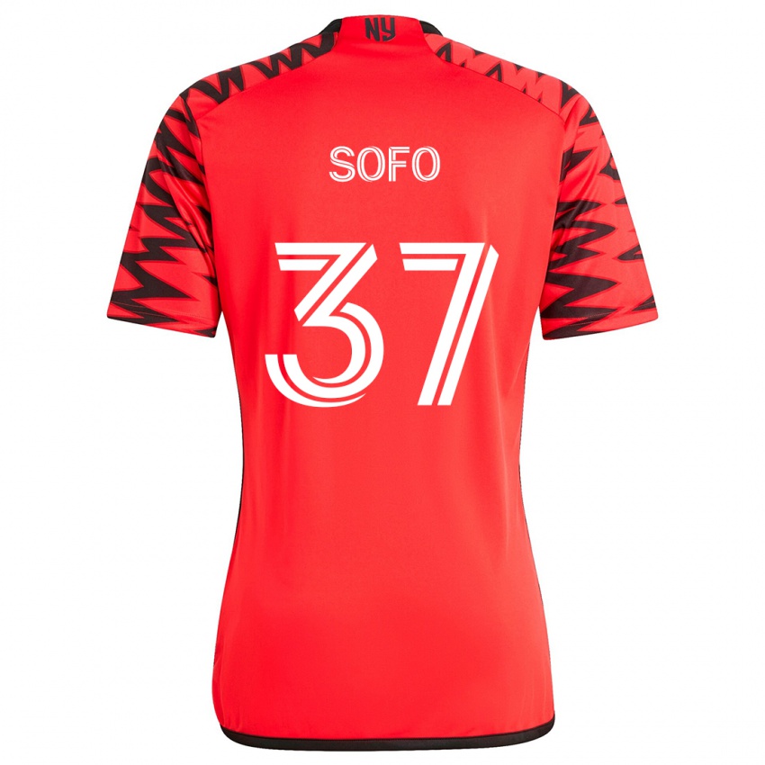 Gyermek Mohammed Sofo #37 Piros Fekete Fehér Idegenbeli Jersey 2024/25 Mez Póló Ing