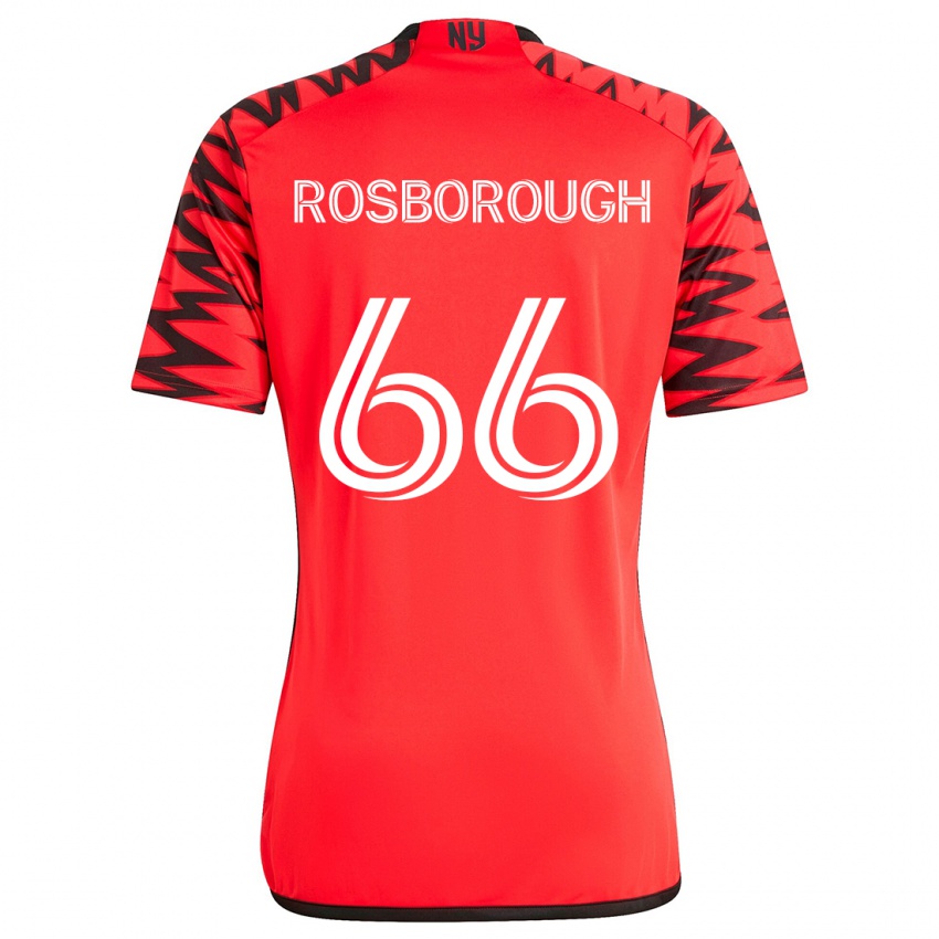 Gyermek Tanner Rosborough #66 Piros Fekete Fehér Idegenbeli Jersey 2024/25 Mez Póló Ing