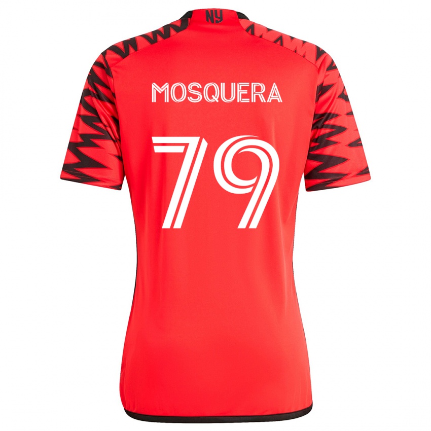 Gyermek Rafael Mosquera #79 Piros Fekete Fehér Idegenbeli Jersey 2024/25 Mez Póló Ing