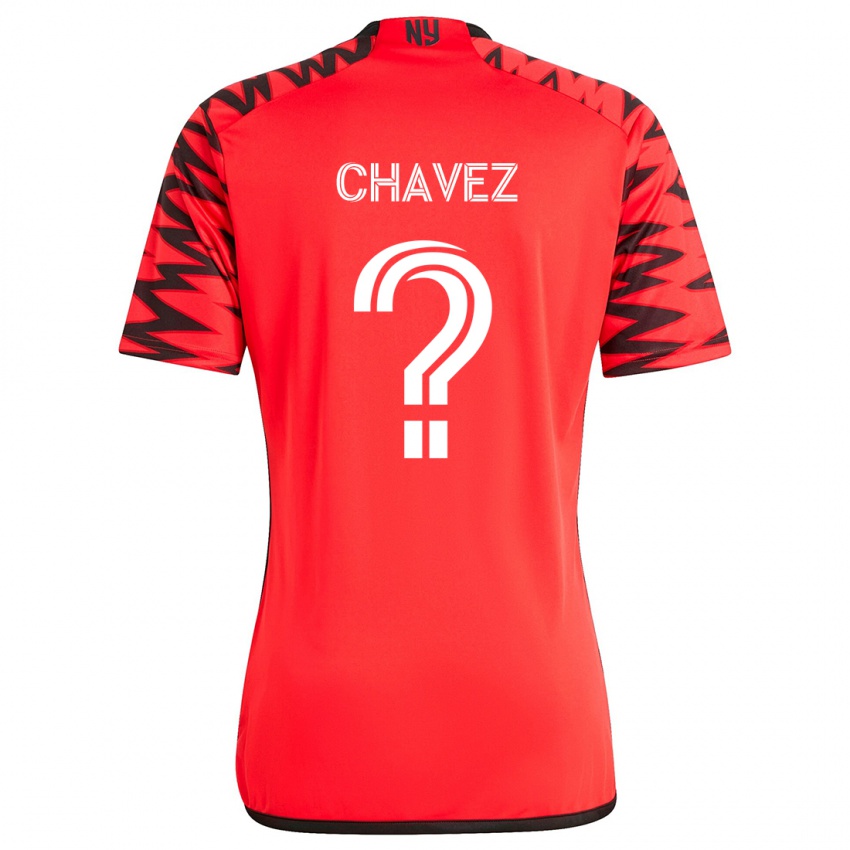 Gyermek Sebasthian Chavez #0 Piros Fekete Fehér Idegenbeli Jersey 2024/25 Mez Póló Ing